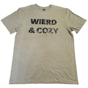 Casual Weird & Cozy heathered green unisex tshirt Size M
